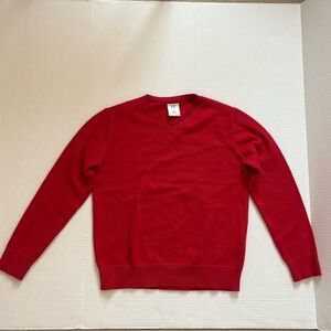 GAP Kids New V-Neck Sweater in Red  |Size M, 8-10 |  100% Organic Cotton